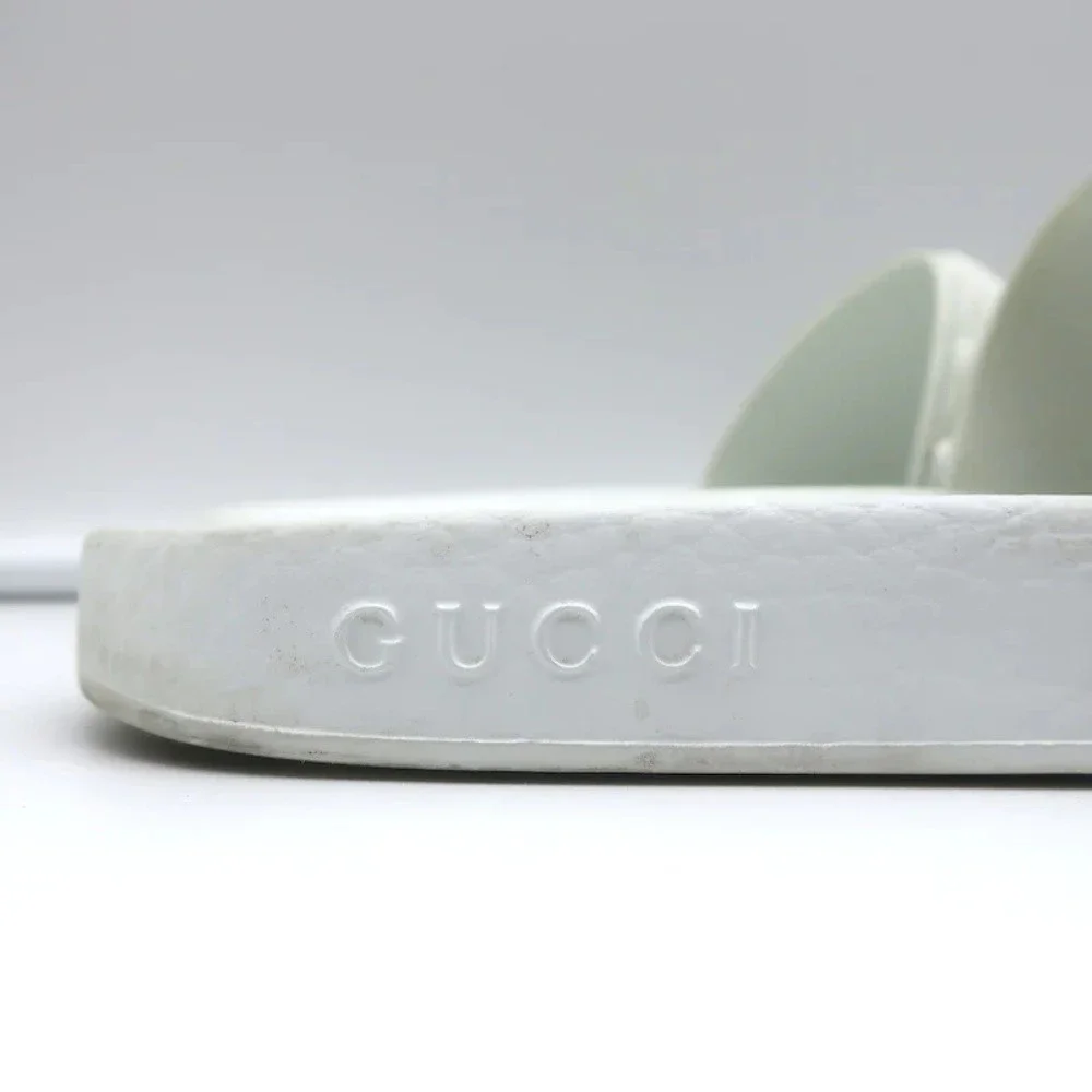 Gucci GG Matelasse Rubber Slide Sandals White Size 36 - Picture 3 of 10